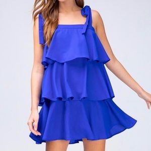 Royal Blue Ruffle Mini Dress *Large*